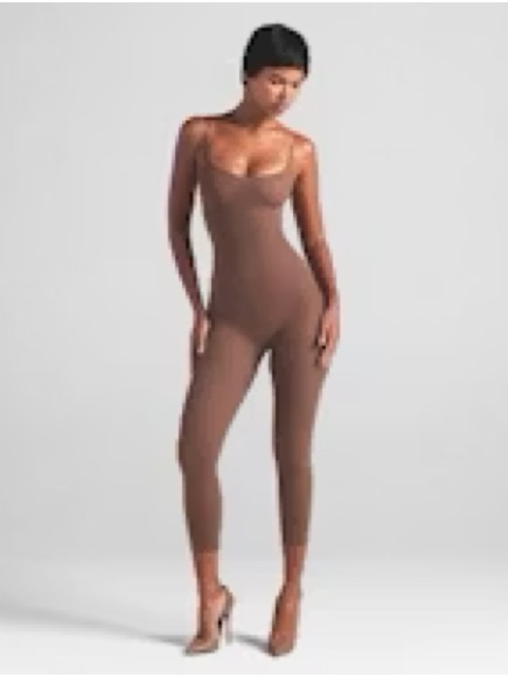 SKIMS Sculpting Full-Length Shapewear Jumpsuit in Taupe